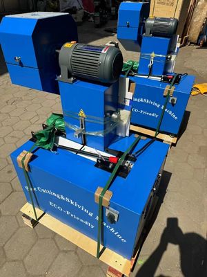 105kg 6-51mm 블루 스키빙 4층 전기 고무 튜브 절단 기계 고급 및 사용자 친화적인 버튼 제어