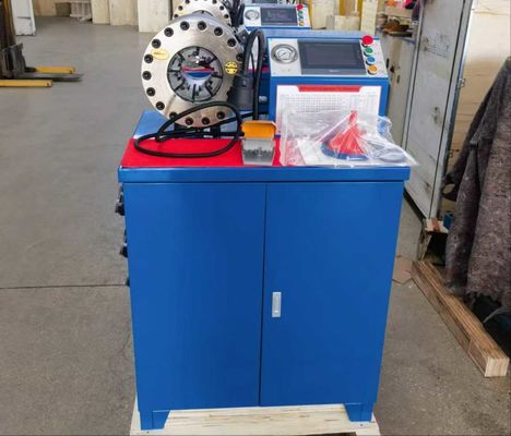 시멘스 터치 스크린 2인치 하이 모델 블루 컬러 10 다이스 Hose Crimper / 고무 Hose Crimping Machine 600T 크림 파워와 신뢰성 높은 성능