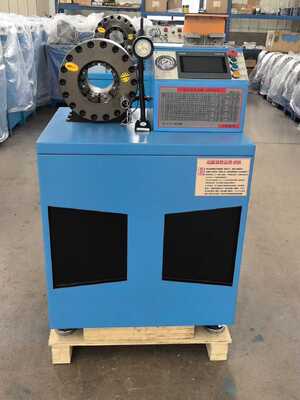 2 인치 하늘색 색상 멋진 디자인 600T 압착력 파란색 압착 크기는 빠른 변경 금형 도구로 2.5인치에 도달합니다. 6-51mm 범위와 10개의 교환 가능한 다이가 있는 고무 호스 압착 기계