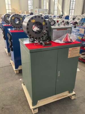 좋은 가격 2인치 600톤 압력 고무 호스 압착기 고급형 녹색 220v/380v 전압 6-51mm 범위 및 10개의 교체 가능한 다이 포함 온라인으로