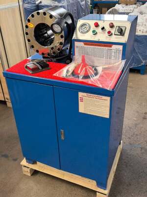2 Inch 600 Ton 6-51mm Rubber Hose Crimping Machine Higher Model Blue Color 220v/380v Voltage With 10 Interchangeable Dies And Hydraulic Applications