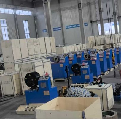 수압 3 인치 및 4 인치 전기 단축 모델 버튼 시스템 파란색 산업 엮은 Hose Crimping Machine 3kw 컴팩트 구조