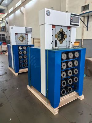 슈퍼 두께 3 인치 15 다이 6-76mm 블루 컬러 AC Hose Crimping Machine With Withhold 더 빠른 크림 힘 650T