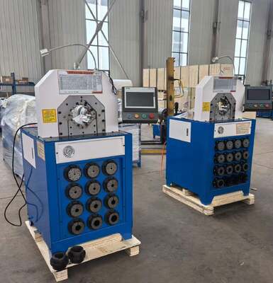 좋은 가격 3 인치 슈퍼 두께 모델 220v / 380v 수압 Hose Crimping 기계와 2800KN Crimping 힘 PLC / 면 제어 시스템 및 6-76mm Crimping 범위 15 다이 온라인으로