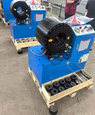 6" 다양한 전압 4-150mm 압착 범위 대형 개구부 및 20개의 교체 가능한 다이를 갖춘 최대 150mm 유압 호스 압착 기계